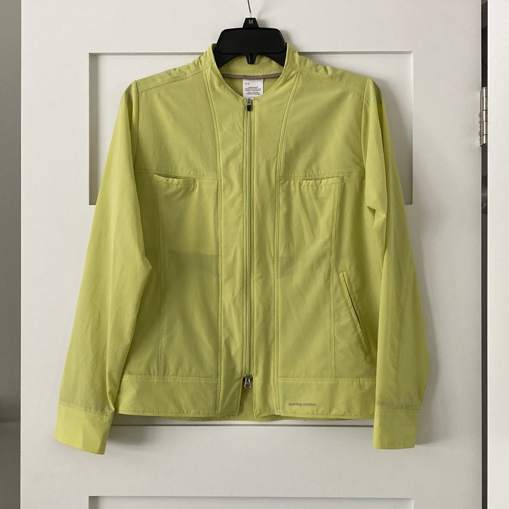 Moving Comfort Nylon Jacket Bright Green Yellow Women’s L (12-14) Spring Summer